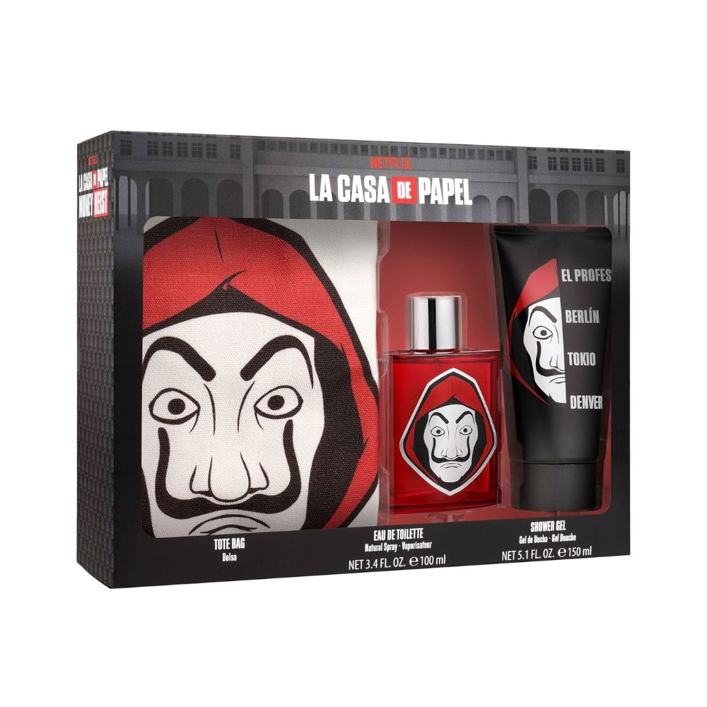 Imagen del kit Set La Casa De Papel EDT 100 Ml + Shower Gel + Tote Bag 3 Unid